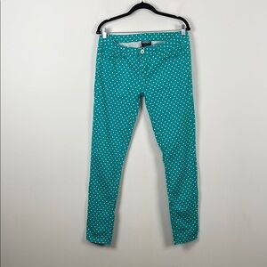 Bubblegum American Flavour Teal Polka Dot Skinny Y2K Women's 13 Denim Pants